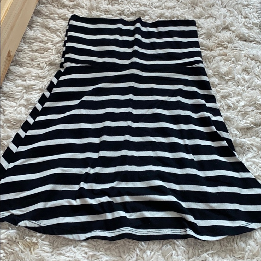 Black and white striped Siri maxi skirt